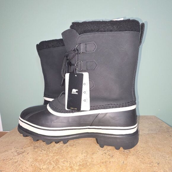 ❄️ NIB Sorel Men’s Caribou Waterproof Winter Boots 9 blk/blk main image 6